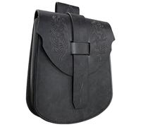 Riñonera medieval de cuero para hombres, mujeres, Halloween, cosplay, Black
