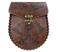 Riñonera medieval de cuero vintage en relieve, bolsa de cintura portátil, monedero de dados, bolsa de cuero fácil de usar, bolsa de cinturón portátil, bolsa ligera y portátil para uso diario, b