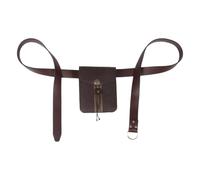 Riñonera Medieval de Piel sintética marrón for Hombre, riñonera Manos Libres for Aventuras al Aire Libre y Festivales renacentistas