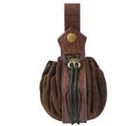 Riñonera medieval de piel sintética portátil, retro, renacentista, monedero, bolsa de dados para LARP Halloween Cosplay, Brown