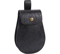 Riñonera medieval de piel sintética portátil, retro, renacentista, monedero, dados para cosplay LARP, Halloween, renacentistas, monedero, Black, Talla única, Mass Beauty