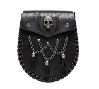 Riñonera medieval medieval | Cartera de viaje de piel sintética | Bolsa de cinturón portátil para llaves, monedas, soporte para teléfono móvil, accesorios de disfraz renacentista, Fbg201bk, ver