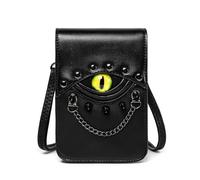 Riñonera medieval vintage con tachuelas y remaches para mujer, diseño de ojo de diablo, cadena de metal, bolsa cruzada pequeña