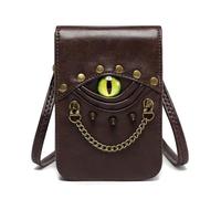 Riñonera medieval vintage con tachuelas y remaches para mujer, diseño de ojo de diablo, cadena de metal, bolsa cruzada pequeña