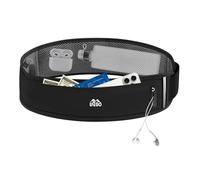 Riñonera mejorada para correr para mujeres y hombres, riñonera para corredores, soporte para teléfono, bolsa de cintura para entrenamiento, correr, accesorios de equipo de dinero, Negro- con una