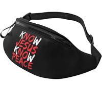 Riñonera Militar Hombre Casual Bolso De Cintura K Ahora JES Nos Permite Conocer La Paz Ligera Riñoneras Hombre para Camping Mujer Deporte 14X35Cm