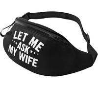 Riñonera Militar Hombre Déjame Preguntarle A Mi Esposa Multifuncional Bolso De Cintura Ajustable Riñoneras Viaje Para Ciclismo Marcha Entrenamiento 14X35Cm
