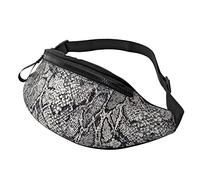 Riñonera Militar Hombre Estampado De Serpiente Pitón, Bolsa De Cintura Táctica Multifuncional Waistpack con Agujero De Auriculares Riñonera Running para Hombre Entrenamiento Camping