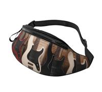 Riñonera Militar Hombre Ligera Bolso De Cintura Guitarra Bajo Música Instrumento Musical Unisex Riñoneras De Cintura para Entrenamiento Bici Viajar 14X35Cm