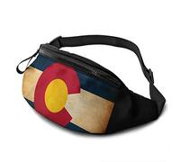 Riñonera Militar Hombre Mapa del Estado De Colorado De Estados Unidos Unisex Bumbag Ligera,Moda Bolsa De Cintura Táctica para Escalada Entrenamiento Pasear A Perros 14X35Cm