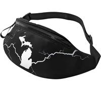 Riñonera Militar Hombre Mapa del Estado De Me Encanta Michigan, Riñonera Unisex Bolsos Bandolera Ligera Riñoneras De Cintura para Marcha Fiesta Viajes