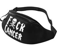 Riñonera Militar Hombre Moda Bolsa De Cintura Táctica Que Se Joda El Cáncer con La Calavera Y Los Huesos Cruzados Ligera Riñoneras De Cintura para Escalada Correr Entrenamiento 14X35Cm