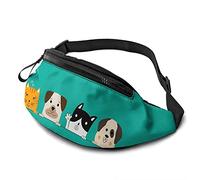 Riñonera Militar Hombre Perro Divertido Y Lindo Gato Unisex Riñonera Running Moda,Ajustable Riñonera Deportiva para Actividades Deporte Aptitud 14X35Cm