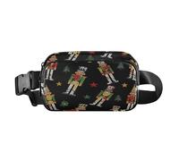 Riñonera moderna con cremallera para hombre de negocios pequeños, dibujos animados, cascanueces, soldados, negro, bolsa de pecho con correa ajustable, multiusos, para entrenamiento, correr, senderismo