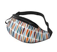 Riñonera moderna de mediados de siglo con formas de gota para correr, senderismo, viajes, entrenamiento, pasear al perro, deportes, pesca, riñonera, Black, Talla única