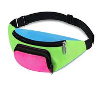 Riñonera Mujer Bolsa Cintura Retro de Neón Moda Bolso Riñonera con Correa Ajustable para Acampar Hacer Senderismo Hacer Ejercicio Andar en Bicicleta Fiesta de Tema dde los 80 Viaje Vacació