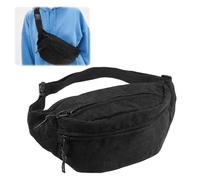 Riñonera Mujer, Riñonera de Pana, Riñoneras para Hombre y Mujer, Bum Bag for Women, Elegante Riñoneras Portátil, Fanny Pack con Correa Ajustable, para Viajes al Aire Libre, Deporte, Senderismo(Negro)