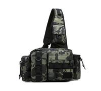 Riñonera multicapa impermeable de gran capacidad para aparejos de pesca, multifuncional, bolsa impermeable para caña de pescar, Noche Oscura, Talla única