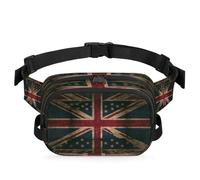 Riñonera multifunción con banderas británicas americanas, para viajes, deportes, correr, riñonera, bolsa de cinturón, para mujeres, hombres, niños y niñas, color, XL, Organizador de bolsas