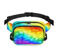 Riñonera multifunción con diseño abstracto de arcoíris para viajes, deportes, correr, con bandera de arco iris, riñonera para mujeres, hombres, niñas y niños, color, XL, Organizador de bolsas