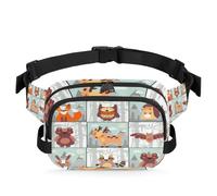 Riñonera multifunción con diseño de animales del bosque de dibujos animados, para viajes, deportes, correr, riñonera, bolsa de cinturón, para mujeres, hombres, niñas y niños, color, XL, Organizador de