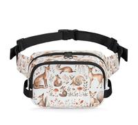 Riñonera multifunción con diseño de animales del bosque, para viajes, deportes, correr, riñonera, bolsa de cinturón, para mujeres, hombres, niños y niñas, color, XL, Organizador de bolsas