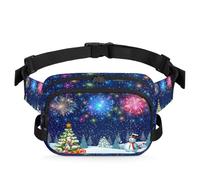 Riñonera multifunción con diseño de árbol de nieve para viajes, deportes, correr, muñeco de nieve de Navidad, riñonera, bolsa de cinturón para mujeres, hombres, niñas y niños, color, XL, Organizador