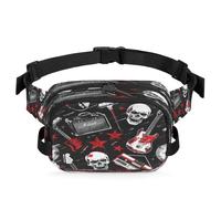 Riñonera multifunción con diseño de calavera de roca para viajes, deportes, correr, riñonera, bolsa de cinturón para mujeres, hombres, niños y niñas, color, XL, Organizador de bolsas