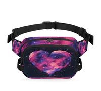 Riñonera multifunción con diseño de corazón y galaxia estrellada, para viajes, deportes, correr, riñonera, bolsa de cinturón para mujeres, hombres, niñas y niños, color, XL, Organizador de bolsas