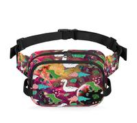 Riñonera multifunción con diseño de dinosaurio, galaxia, planeta, para viajes, deportes, correr, estampado de galaxia, riñonera, bolsa de cinturón, para mujeres, hombres, niñas y niños, color, XL,