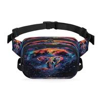 Riñonera multifunción con diseño de elefante galaxia colorida para viajes, deportes, correr, riñonera, bolsa de cinturón para mujeres, hombres, niños y niñas, color, XL, Organizador de bolsas