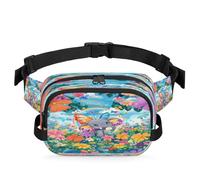 Riñonera multifunción con diseño de elefante, mariposa, flor, para viajes, deportes, correr, riñonera, bolsa de cinturón para mujeres, hombres, niños y niñas, color, XL, Organizador de bolsas