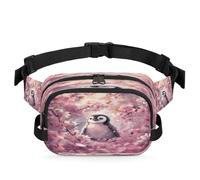 Riñonera multifunción con diseño de flor de pingüino, para viajes, deportes, correr, riñonera, bolsa de cinturón, para mujeres, hombres, niños y niñas, color, XL, Organizador de bolsas