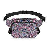 Riñonera multifunción con diseño de flores y mandalas, para viajes, deportes, correr, riñonera, bolsa para cinturón para mujeres, hombres, niñas y niños, color, XL, Organizador de bolsas