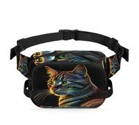 Riñonera multifunción con diseño de gato y animales 3D para viajes, deportes, correr, riñonera, bolsa de cinturón para mujeres, hombres, niñas y niños, color, XL, Organizador de bolsas