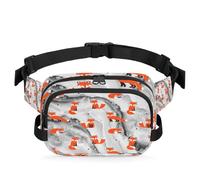 Riñonera multifunción con estampado de zorros para viajes, deportes, correr, riñonera con patrón de zorros, bolsa de cinturón para mujeres, hombres, niñas y niños, color, XL, Organizador de bolsas