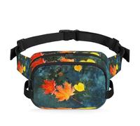 Riñonera multifunción con hojas de arce en el agua, para viajes, deportes, correr, hojas de otoño, riñonera, bolsa de cinturón, para mujeres, hombres, niñas y niños, color, XL, Organizador de bolsas