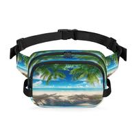 Riñonera multifunción con temática de playa de verano, para viajes, deportes, correr, riñonera, bolsa de cinturón, para mujeres, hombres, niños y niñas, color, XL, Organizador de bolsas