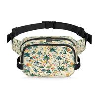 Riñonera multifunción con temática tropical hawaiana para viajes, deportes, correr, riñonera, riñonera, bolsa de cinturón para mujeres, hombres, niños y niñas, color, XL, Organizador de bolsas