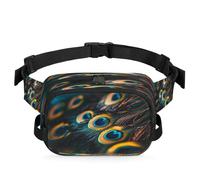Riñonera multifunción de plumas de pavo real, para viajes, deportes, correr, riñonera, bolsa de cinturón para mujeres, hombres, niños y niñas, color, XL, Organizador de bolsas