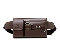 Riñonera multifunción de un solo hombro de gran capacidad para hombre, Brown