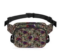 Riñonera multifunción para atletas de baloncesto, para viajes, deportes, correr, camuflaje, bosque, abstracto, riñonera, riñonera, bolsa de cinturón para mujeres, hombres, niñas y niños, color, XL,