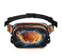 Riñonera multifunción para baloncesto, diseño de fuego, para viajes, deportes, correr, riñonera, bolsa de cinturón, para mujeres, hombres, niños y niñas, color, XL, Organizador de bolsas