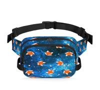 Riñonera multifunción Starry Galaxy Fox para viajes, deportes, correr, riñonera con patrón de galaxia, riñonera para mujeres, hombres, niñas y niños, color, XL, Organizador de bolsas