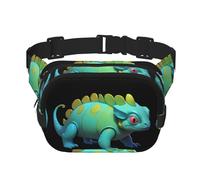 Riñonera multifuncional con estampado de camaleón de hormigón, bolsa de mensajero unisex de moda, bolsa de almacenamiento deportiva de viaje