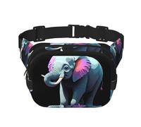 Riñonera multifuncional con estampado de elefante de una sola línea, bolsa de mensajero unisex de moda, bolsa de almacenamiento deportiva de viaje