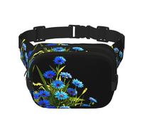 Riñonera multifuncional con estampado de flores de aciano florecientes, bolsa de mensajero unisex de moda, bolsa de almacenamiento deportiva de viaje
