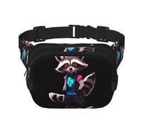 Riñonera multifuncional con estampado de mapache neón Hack, bolsa de mensajero unisex de moda, bolsa de almacenamiento de deportes de viaje