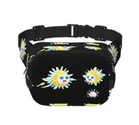 Riñonera multifuncional con estampado de pez globo de neón, bolsa de mensajero unisex de moda, bolsa de almacenamiento de deportes de viaje