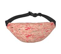Riñonera multifuncional con flores de corazón rojo, libera tus manos, cierre de cremallera, se puede cruzar y atar alrededor de la cintura, mochila de viaje para montañismo, correr, negro, talla